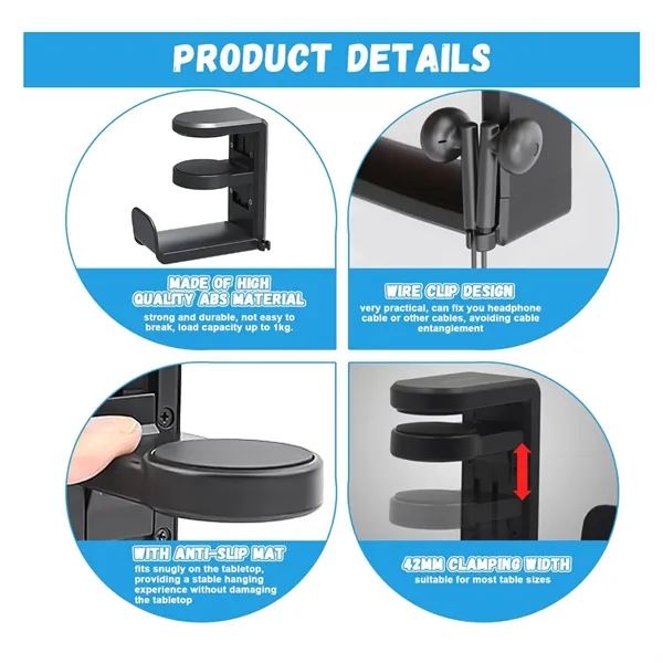 Rotating Headphone Stand Hanger - Rotating Headphone Stand Hanger - Image 3 of 4