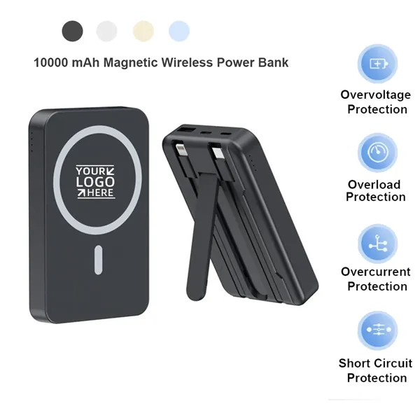22.5W 10000 mAh Magnetic Power Bank with 2 Cable - 22.5W 10000 mAh Magnetic Power Bank with 2 Cable - Image 0 of 4
