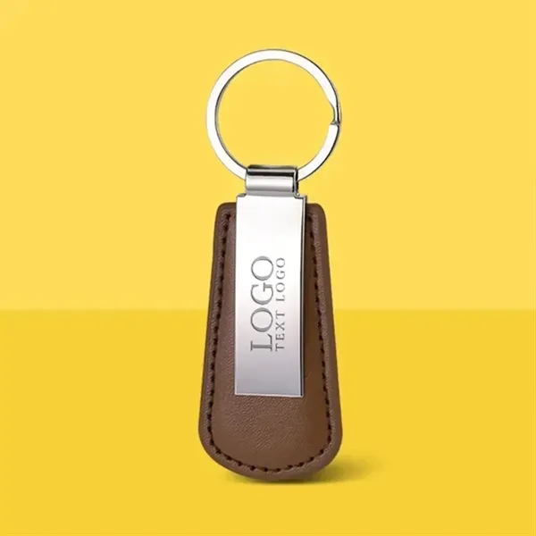 Custom Custom Vegan Leather Drop Shaped Keychain