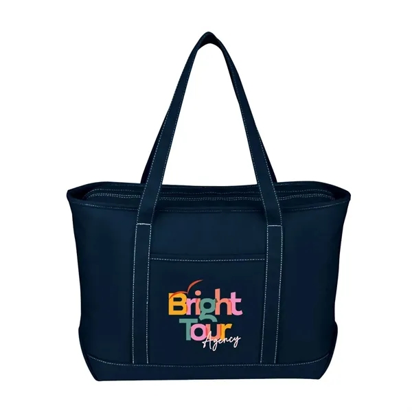 Full Color Large Cotton Canvas Boat Tote - Full Color Large Cotton Canvas Boat Tote - Image 5 of 6