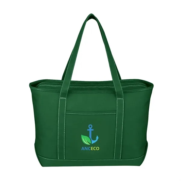 Full Color Large Cotton Canvas Boat Tote - Full Color Large Cotton Canvas Boat Tote - Image 6 of 6