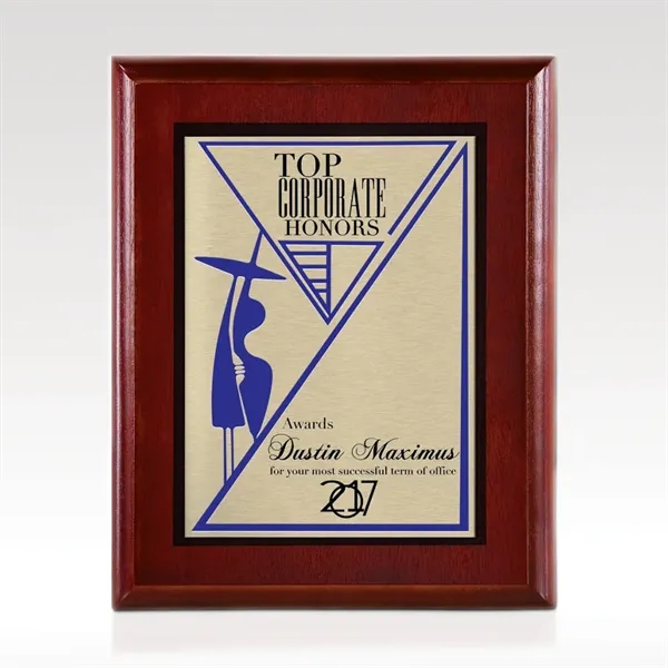 Edgement - Cherry Finished Wood Plaque with Gold-Tone Metal - Edgement - Cherry Finished Wood Plaque with Gold-Tone Metal - Image 0 of 1