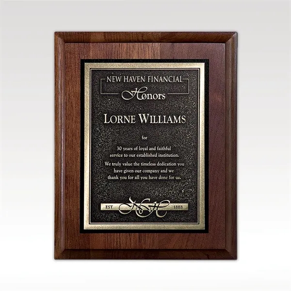 Arrival II Solid Walnut Plaque with Gold-Tone Plate - Arrival II Solid Walnut Plaque with Gold-Tone Plate - Image 0 of 0