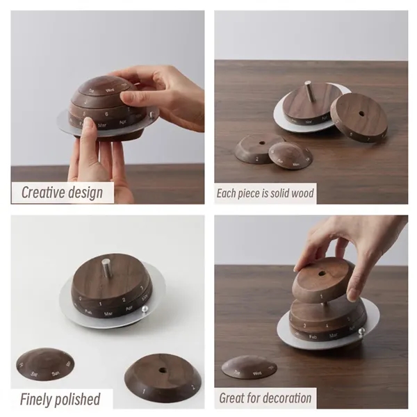 Wooden Desktop Calendar - Wooden Desktop Calendar - Image 5 of 6