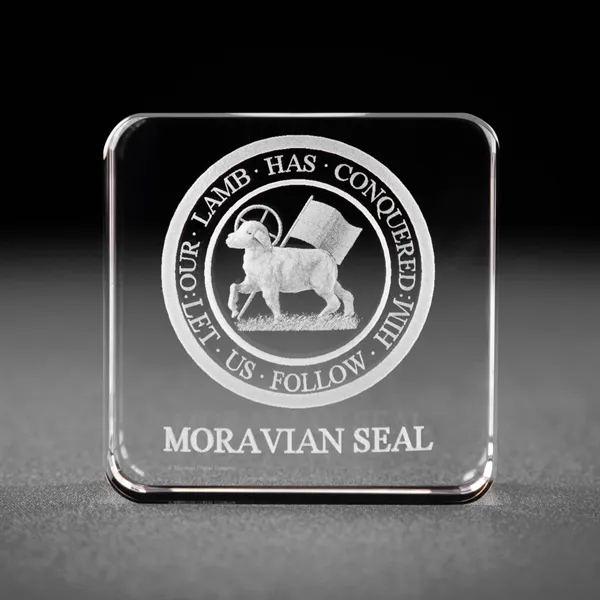 Square Crystal Award w/ Round Corners