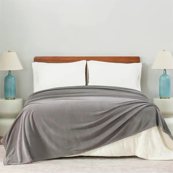 Polartec®  Softec™  Microfleece Blanket- Charcoal - Polartec®  Softec™  Microfleece Blanket- Charcoal - Image 0 of 3