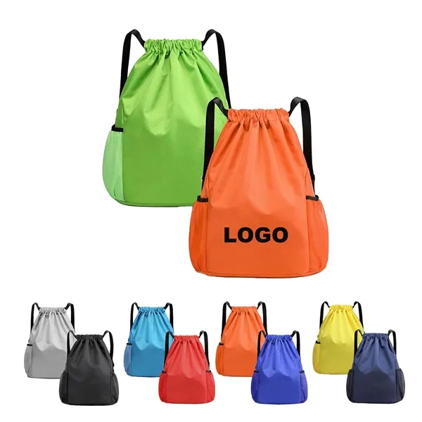 Waterproof Drawstring Backpack Bag with Mesh Pockets - Waterproof Drawstring Backpack Bag with Mesh Pockets - Image 0 of 0