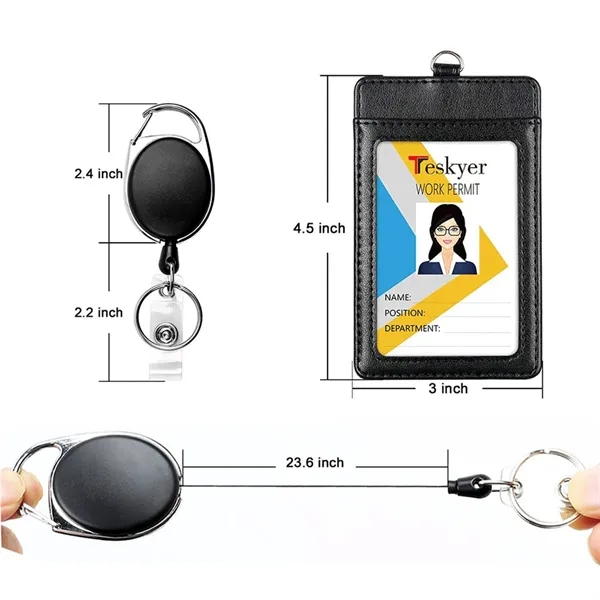 Retractable ID Badge Work Permit Holder  Multi-Card Slot - Retractable ID Badge Work Permit Holder  Multi-Card Slot - Image 1 of 3