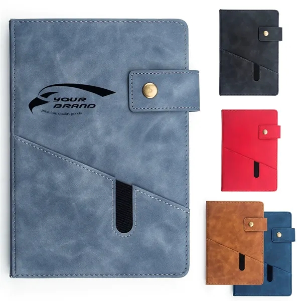 A5 Leather Notebook Multi-Function Journal with pocket - A5 Leather Notebook Multi-Function Journal with pocket - Image 0 of 4