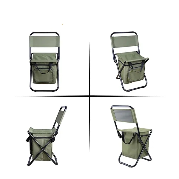 Portable Folding Ice Cooler Chair with Storage and Backrest - Portable Folding Ice Cooler Chair with Storage and Backrest - Image 3 of 4