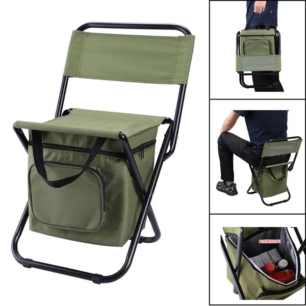 Portable Folding Ice Cooler Chair with Storage and Backrest - Portable Folding Ice Cooler Chair with Storage and Backrest - Image 4 of 4