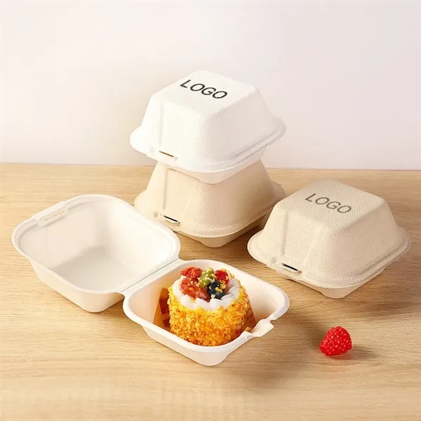 Biodegradable Sugarcane Pulp Takeout Box - 6 Inch - Biodegradable Sugarcane Pulp Takeout Box - 6 Inch - Image 0 of 7