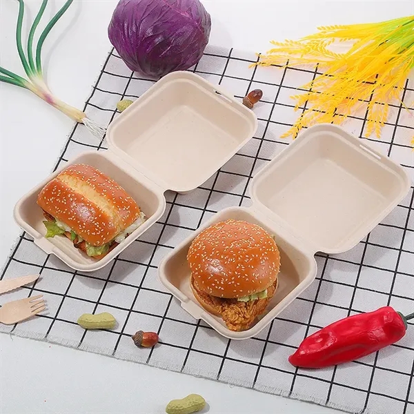 Biodegradable Sugarcane Pulp Takeout Box - 6 Inch - Biodegradable Sugarcane Pulp Takeout Box - 6 Inch - Image 1 of 7