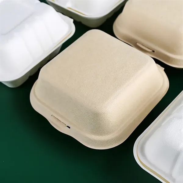 Biodegradable Sugarcane Pulp Takeout Box - 6 Inch - Biodegradable Sugarcane Pulp Takeout Box - 6 Inch - Image 7 of 7