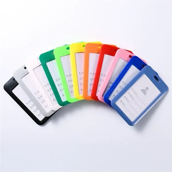 Sliding ID Badge Holder Hard Vertical Plastic Card Case - Sliding ID Badge Holder Hard Vertical Plastic Card Case - Image 1 of 5