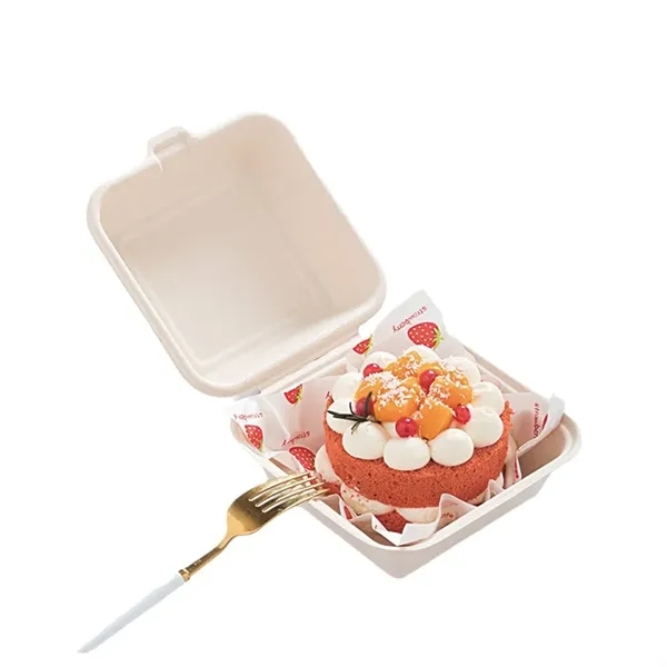 Biodegradable Sugarcane Pulp Takeout Box - 6 Inch - Biodegradable Sugarcane Pulp Takeout Box - 6 Inch - Image 4 of 7