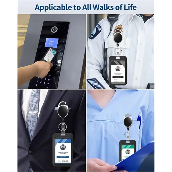 Sliding ID Badge Holder Hard Vertical Plastic Card Case - Sliding ID Badge Holder Hard Vertical Plastic Card Case - Image 3 of 5