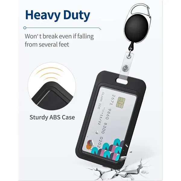 Sliding ID Badge Holder Hard Vertical Plastic Card Case - Sliding ID Badge Holder Hard Vertical Plastic Card Case - Image 4 of 5