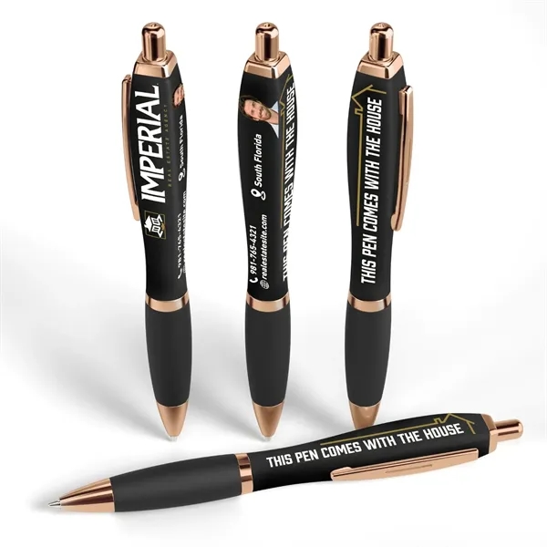 Squared Basset Satin Soft Touch Gel Performance Pen™ (Rose G - Squared Basset Satin Soft Touch Gel Performance Pen™ (Rose G - Image 0 of 2