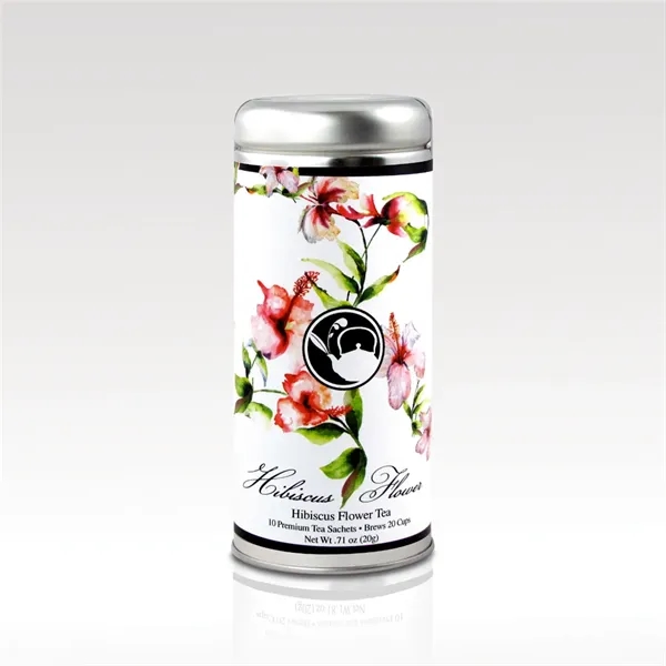 Tea Can Company Hibiscus Flower Tall Tin
