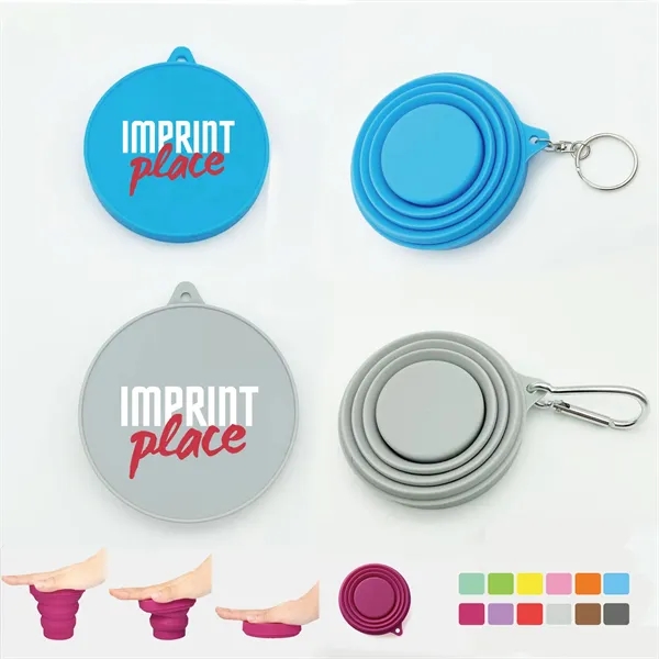 Collapsible Travel Cup With Carabiner and Lid 5oz 7oz - Collapsible Travel Cup With Carabiner and Lid 5oz 7oz - Image 0 of 12