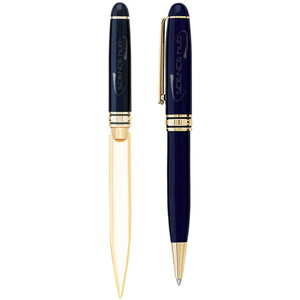 Danish-I Brass Letter Opener with GS Double Pen Set - Danish-I Brass Letter Opener with GS Double Pen Set - Image 4 of 7