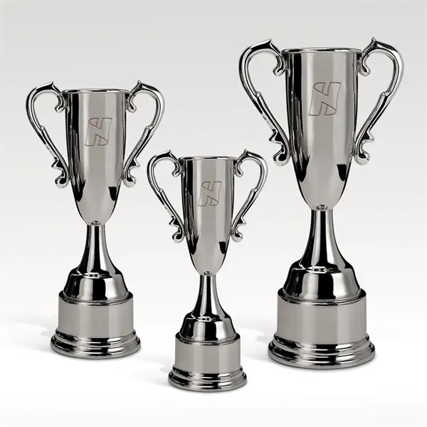 Pedestal Trophy Cup - Nickel Finish, w/ Etch - Vanderbilt - Pedestal Trophy Cup - Nickel Finish, w/ Etch - Vanderbilt - Image 0 of 1