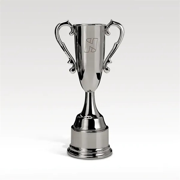 Pedestal Trophy Cup - Nickel Finish, w/ Etch - Vanderbilt - Pedestal Trophy Cup - Nickel Finish, w/ Etch - Vanderbilt - Image 1 of 1