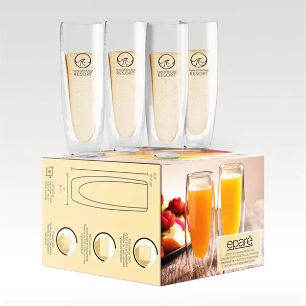 Insulated Champagne Flute Set - 5oz (4-Pack) Epare - Insulated Champagne Flute Set - 5oz (4-Pack) Epare - Image 0 of 1