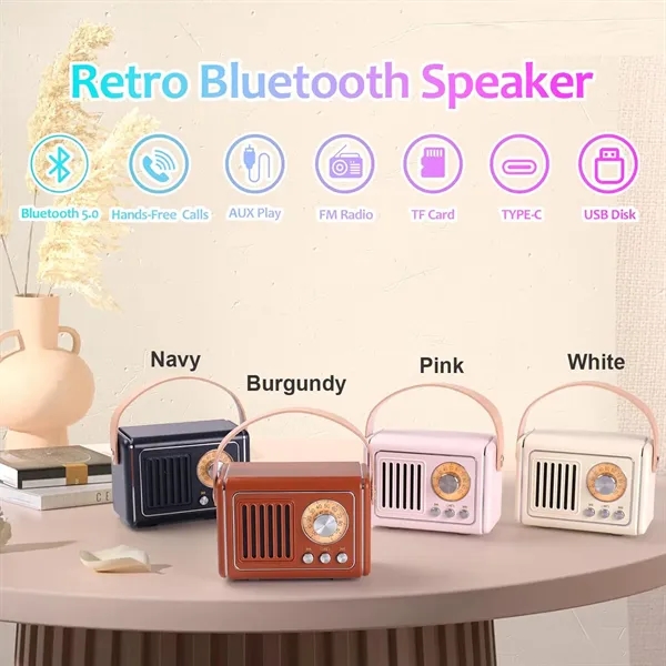 Rechargeable TWS FM Radio Vintage Bluetooth Speaker - Rechargeable TWS FM Radio Vintage Bluetooth Speaker - Image 2 of 5