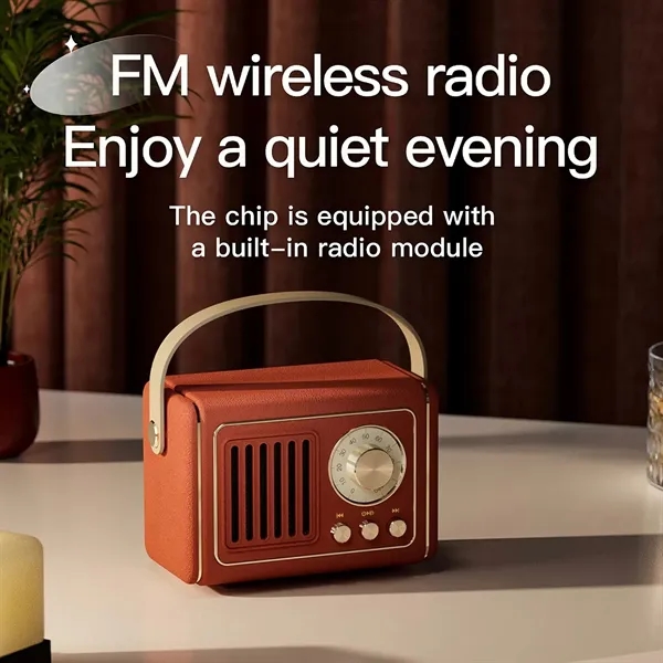 Rechargeable TWS FM Radio Vintage Bluetooth Speaker - Rechargeable TWS FM Radio Vintage Bluetooth Speaker - Image 5 of 5