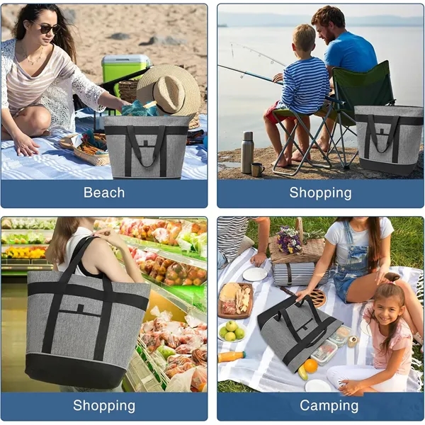 Large Reusable Jumbo Insulated Tote Cooler Bag with Thermal - Large Reusable Jumbo Insulated Tote Cooler Bag with Thermal - Image 2 of 2