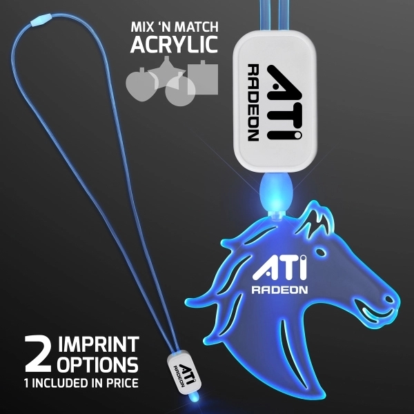 LED Neon Lanyards with Acrylic Horse Pendant - LED Neon Lanyards with Acrylic Horse Pendant - Image 3 of 4