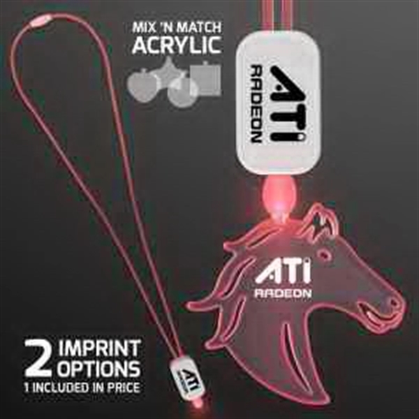 LED Neon Lanyards with Acrylic Horse Pendant - LED Neon Lanyards with Acrylic Horse Pendant - Image 4 of 4