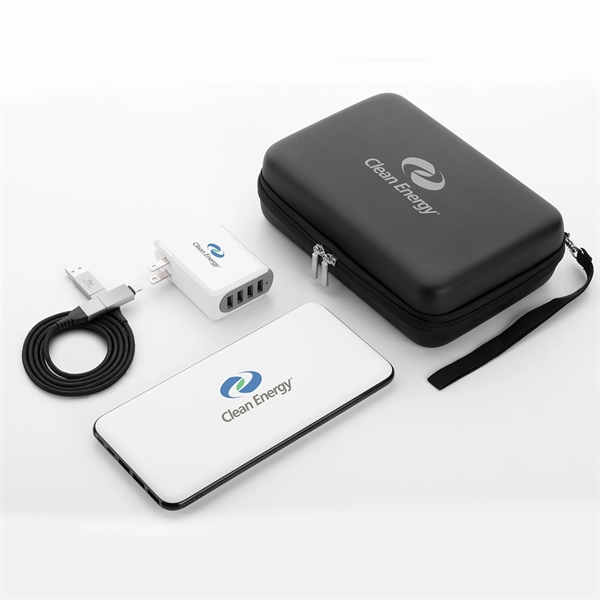 High capacity power bank with 6-in-1 cable & UL adapter set