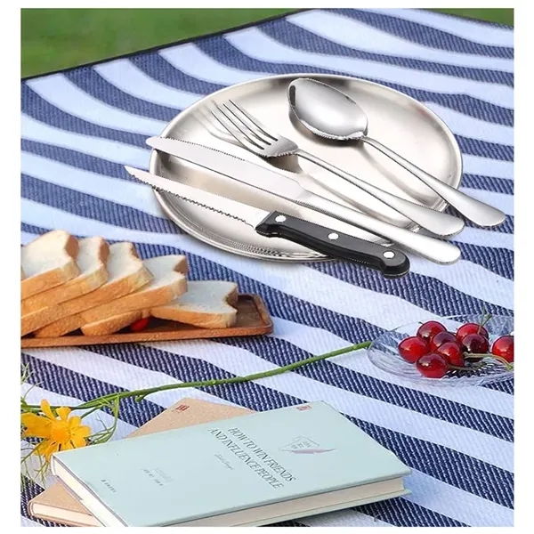 Custom Stainless Steel Travel Cutlery Kit for Two - Custom Stainless Steel Travel Cutlery Kit for Two - Image 1 of 3