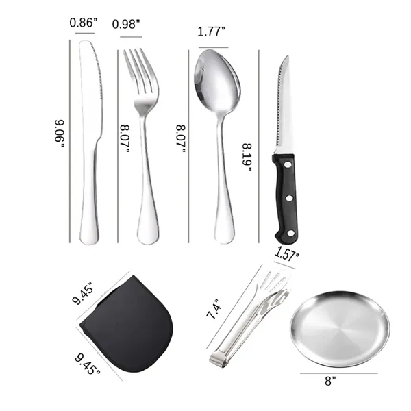 Custom Stainless Steel Travel Cutlery Kit for Two - Custom Stainless Steel Travel Cutlery Kit for Two - Image 2 of 3