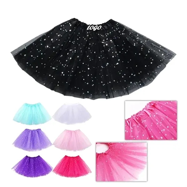 Girls Layered Stars Sequins Tutu Skirt Ballet Dance Dress - Girls Layered Stars Sequins Tutu Skirt Ballet Dance Dress - Image 0 of 3