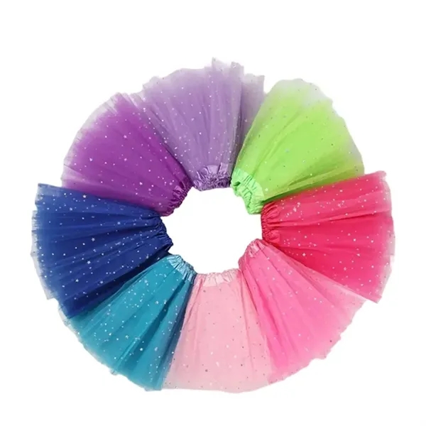 Girls Layered Stars Sequins Tutu Skirt Ballet Dance Dress - Girls Layered Stars Sequins Tutu Skirt Ballet Dance Dress - Image 1 of 3