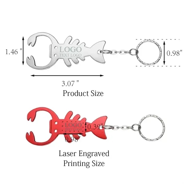 Lobster-Shaped Keychain Bottle Opener - Lobster-Shaped Keychain Bottle Opener - Image 2 of 9