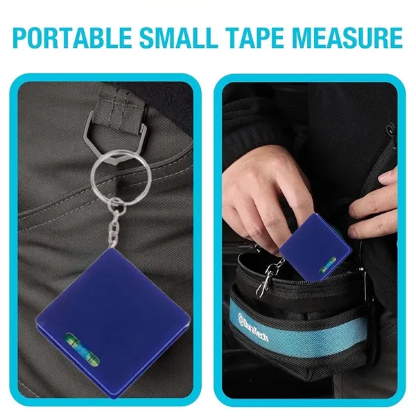 Portable Mini Keychain Tape Measure with Bubble Level - Portable Mini Keychain Tape Measure with Bubble Level - Image 3 of 4