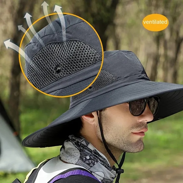 6" Wide Brim Water Repellent Ventilated Sun Hat - 6" Wide Brim Water Repellent Ventilated Sun Hat - Image 2 of 8