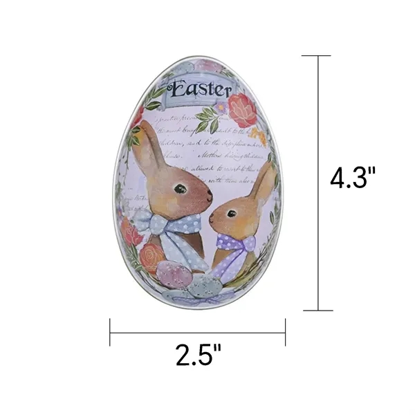 Easter Egg Shape Metal Chocolate Tin Box - Easter Egg Shape Metal Chocolate Tin Box - Image 1 of 1