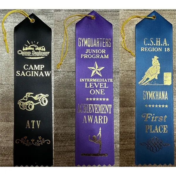 2" x 8" Custom Award Ribbon with String & Card - 2" x 8" Custom Award Ribbon with String & Card - Image 5 of 10