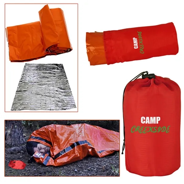 Emergency Aluminized PE Sleeping Bag in Drawstring Pouch - Emergency Aluminized PE Sleeping Bag in Drawstring Pouch - Image 0 of 0