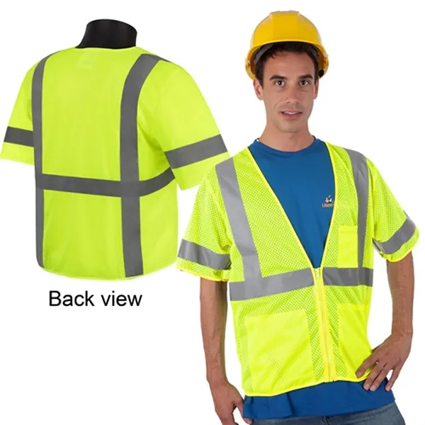 Class 3 Compliant Mesh Hi-Viz Lime Safety Vest with Sleeves - Class 3 Compliant Mesh Hi-Viz Lime Safety Vest with Sleeves - Image 0 of 0
