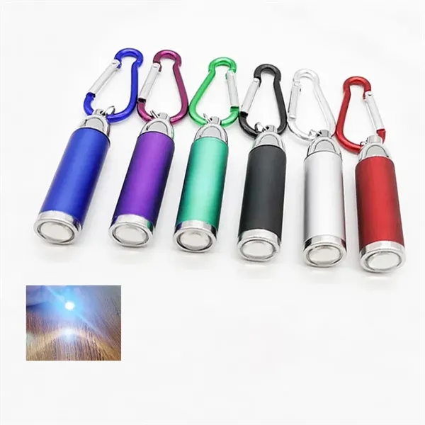 Mini Aluminum Flashlight Keychain with Carabiner - Mini Aluminum Flashlight Keychain with Carabiner - Image 0 of 2