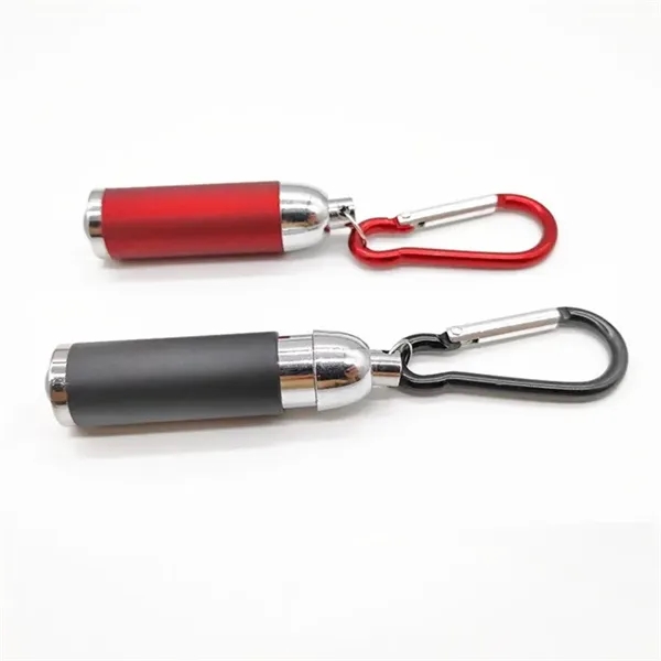 Mini Aluminum Flashlight Keychain with Carabiner - Mini Aluminum Flashlight Keychain with Carabiner - Image 1 of 2
