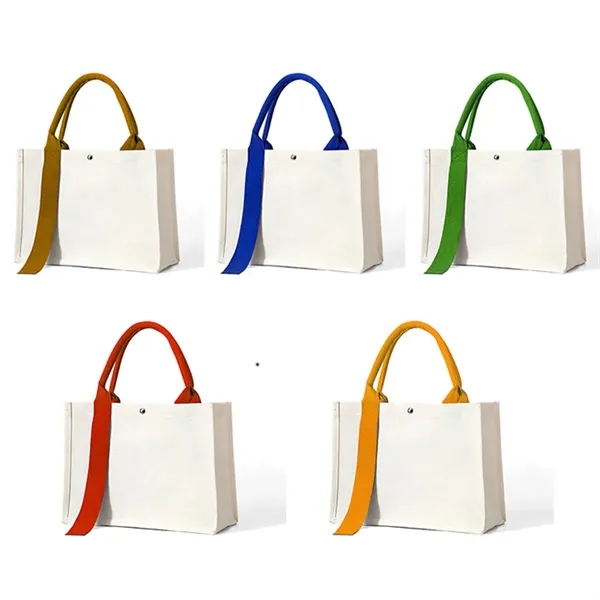 Reusable Canvas Tote Shopping Bag with Handles - Reusable Canvas Tote Shopping Bag with Handles - Image 2 of 4