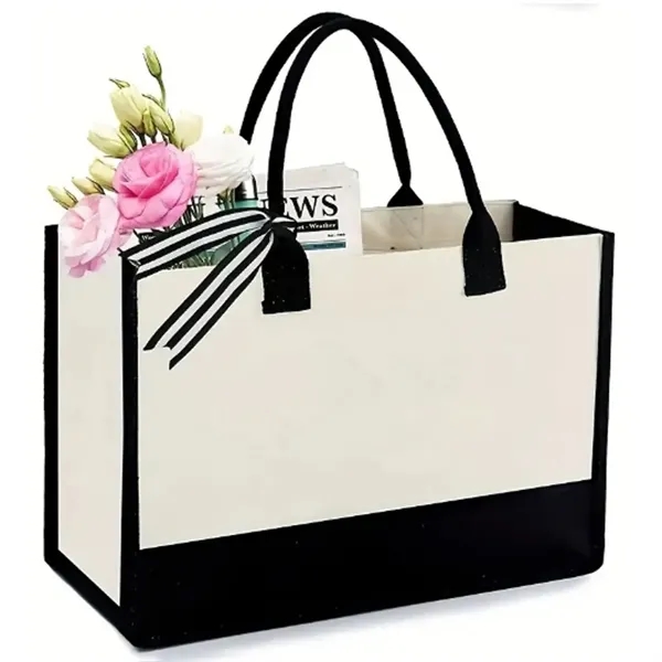 Personalized Initial Canvas Beach Tote Bag - Personalized Initial Canvas Beach Tote Bag - Image 1 of 3